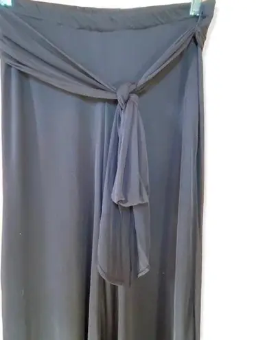 Vintage 90's/Y2K Lined Tie Waist Palazzo Pants Black Size Small