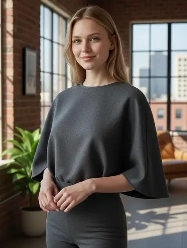 Revolve Blaque Label  Dark Gray Wool Cape size Medium - Image 1