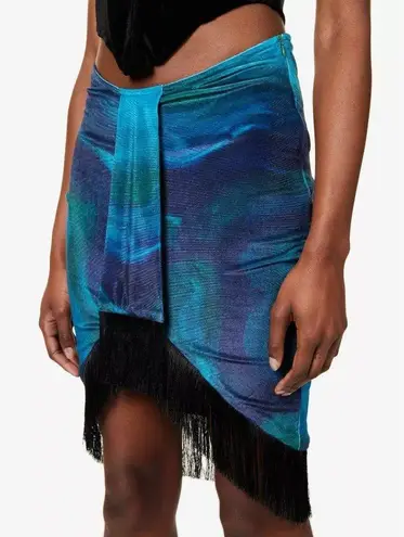 Farai London Edena Velvet Cutout Corset Skirt SET Turquenite Womens Size XS