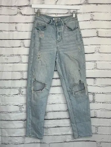 Wax Jean Collection Straight Leg Jeans Light Wash Distressed 3/26 Y2K Vintage