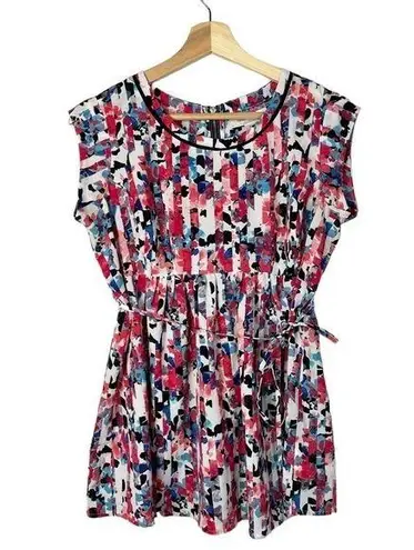 Motherhood Maternity Red & Blue Printed Short Sleeve Blouse S Size undefined