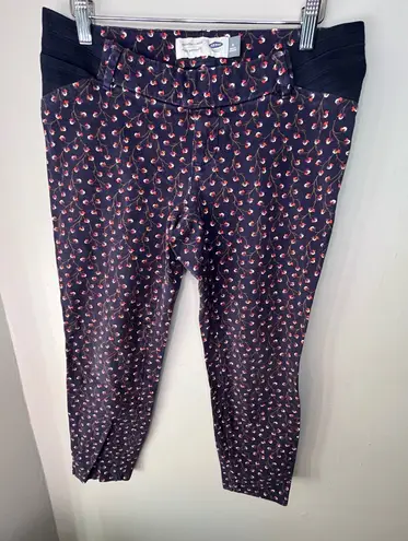 Old Navy  Women’s Maternity Pixie Navy Tree Print Ankle Pants Size 6 - Image 1