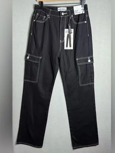 S.O.N.G. Women’s High Rise Carpenter 90’s Boyfriend Cut Pants Black size 7/28