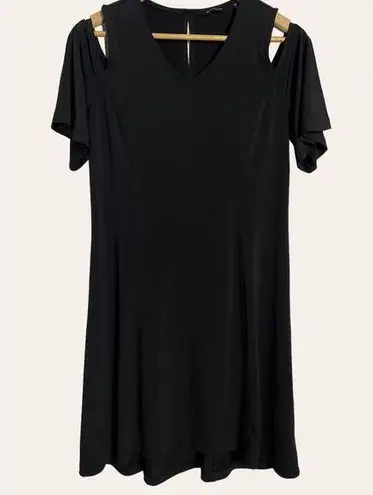 H by Halston Heritage Black Cold Shoulder V-Neck Jersey Dress Size XS Petite