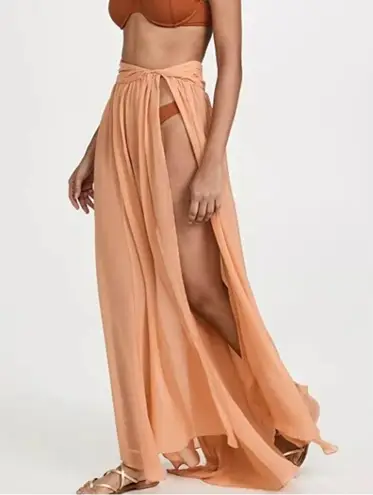 $495 NWT Caroline Constas HERA Maxi Skirt Cover up in Pink Peach Size XS