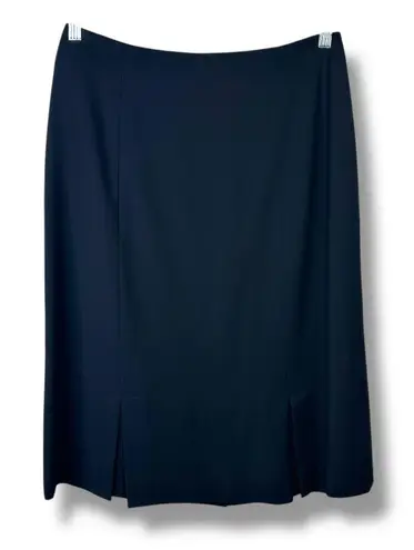 J' ENVIE New York Vintage Black High Waist Pleated Straight Pencil Midi Skirt Size 8