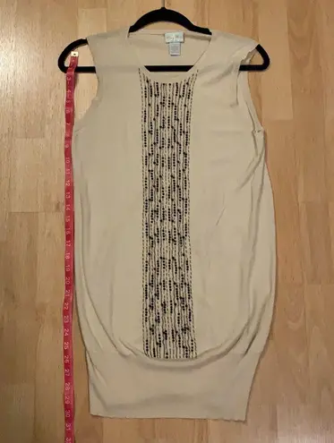 Tracy Reese Cream Beaded Studded Vest/Dress L