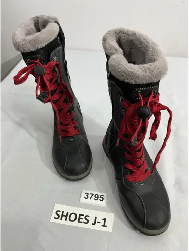 Womans Aquatherm Canada Jissika Size 6 M Zip Up Lace Up Lined Gray Boots Midcalf