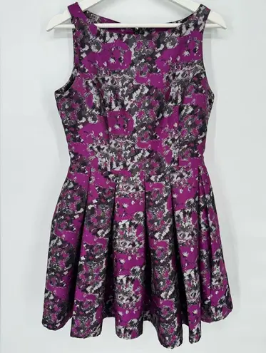 BB Dakota  Clarissa Purple Floral Print Jacquard Sleeveless Dress Sz 6