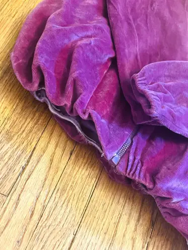 Adolfo Sport Vintage Women’s Size Small Velour Track Jacket • Purple & Cream GUC