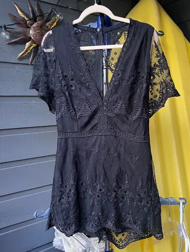 Soho Boho Black lace romper