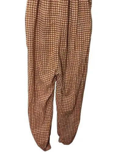 Doen Goa Jumpsuit Women’s Size Medium Clay Block Print Cotton 70s Boho Missing B Orange