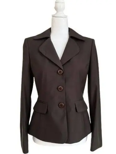 Anne Klein  Suit Brown Button Front Career Work Tailored Blazer Jacket Size 4