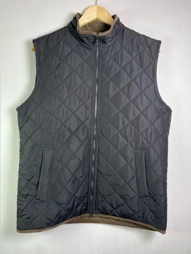 Magaschoni Womens L Quilted Fleece Lined Vest Black Diamond Stitch Insulated