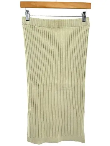 NA-KD NWT Dusty Light Green Stretch Knit Ribbed Bandage Pencil Knit Skirt Medium