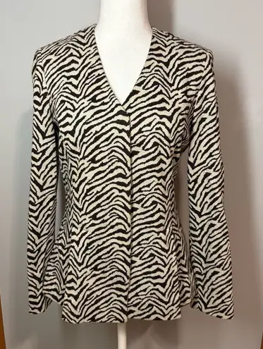 Doncaster Zebra animal print tailored fit jacket black white size 4