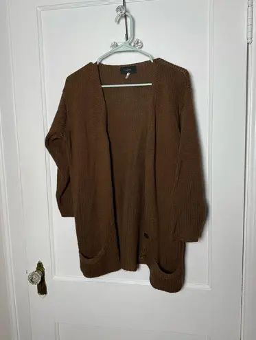 Vintage Zanone Silk Slouchy Oversized Brown Cardigan Sweater Women's Medium