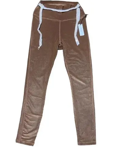 We Wore What NEW Women’s Size Small Chain High Rise Brown Ribbed Leggings