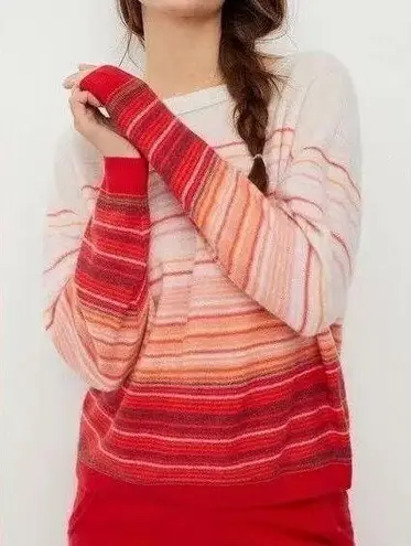 Anthropologie Saturday Sunday Striped Cashmere Sweater Size M Red Size M