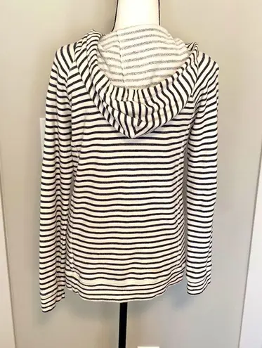 J.Crew || White/black striped hoodie with pockets