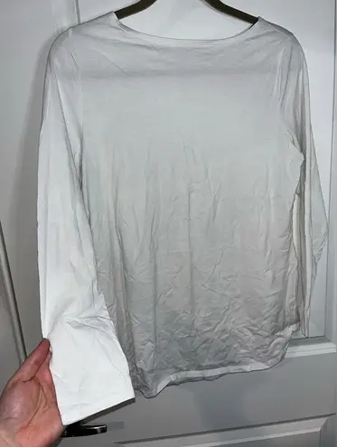 Soma White Spandex Rayon Everyday Necessities Basic Long Sleeve Top Size Medium