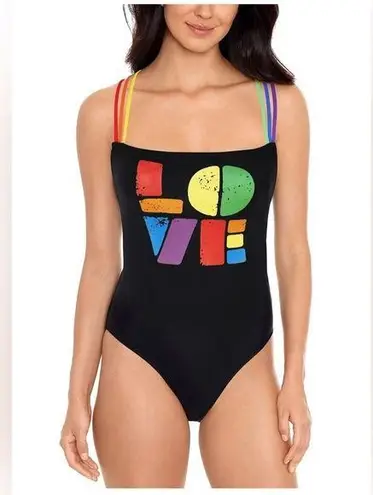 🆕 Sirena Swim One Piece Colorful ‘LOVE’ Swimsuit Black