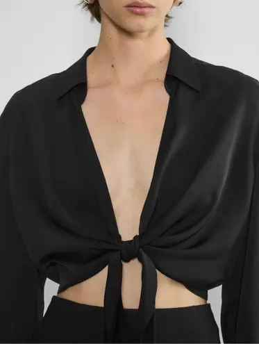 Madrag Black Knotted Crop Top Size L