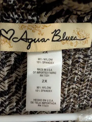 Aqua Blues PLus Size 2X XX Zebra Animal Print Sheer Open Front Cardigan Lightweight Jacket STretch Layers - Image 5
