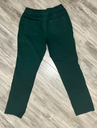 Quacker Factory Dream Jeannes Forest Green Pull-on Tall Straight Leg Pants Small