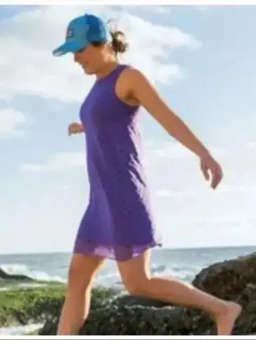 Title Nine ✨ Nimblene Illusion Eyelet Purple Blue Tank Sz Medium Dress✨