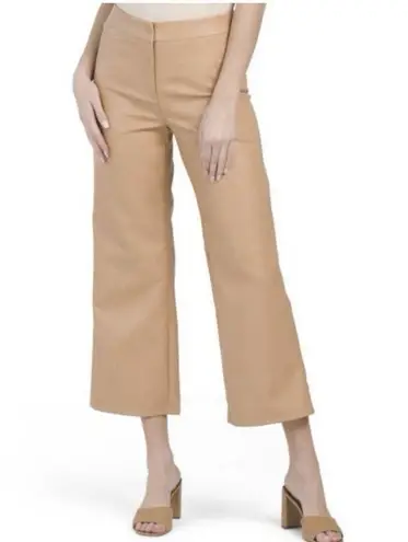 Bagatelle NWT Collection Size M Beige Faux Leather Wide Leg Cropped Pants Office