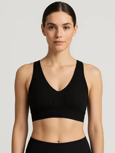 Whistles Black Crisscross Back Sports Bra Size undefined
