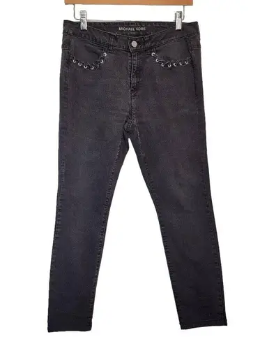 Michael Kors  Womens size 6 Black Denim Skinny Jeans With Lace Up Detail Pockets