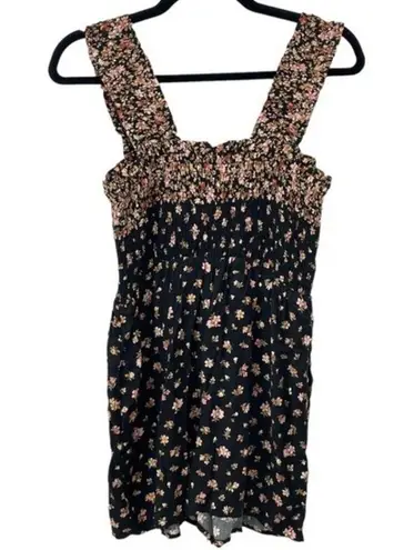 American Eagle  AE Floral Romper Size MEDIUM Black Ditsy Floral