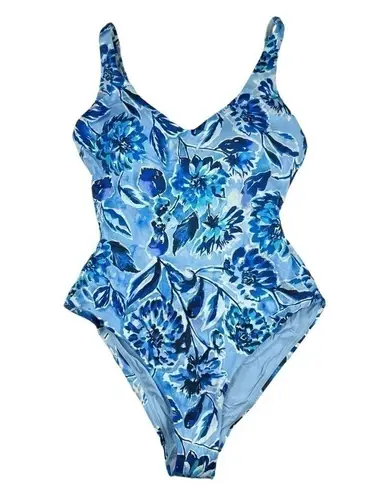 ANDIE  Swim The Baia One Piece Underwire Swimsuit in Blue Floral Size Small