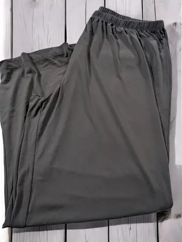 Effortless Style By Citiknits Womens Dark Gray Elastic Waist Pants STretch 95% Polyester 5% Spandex Made In USA