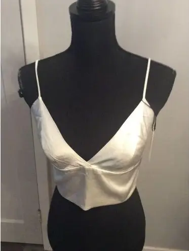 Silk SilRiver White Crop Top New NWT Medium M Spaghetti Straps