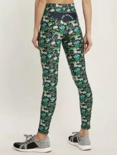 THE UPSIDE Floral Print Compression Leggings Green Blue Size 8