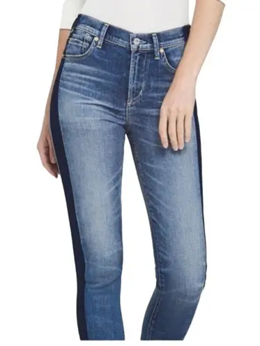 BlankNYC color block 2 tone 29 crop girlfriend jean J1 2524 Blue