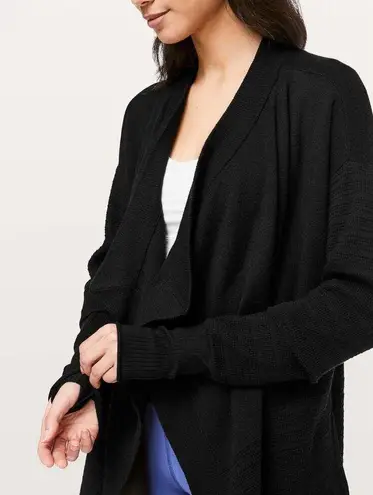 Lululemon  Find Your Calm Pocket Wrap Black Cardigan Sweater Women's Size Medium