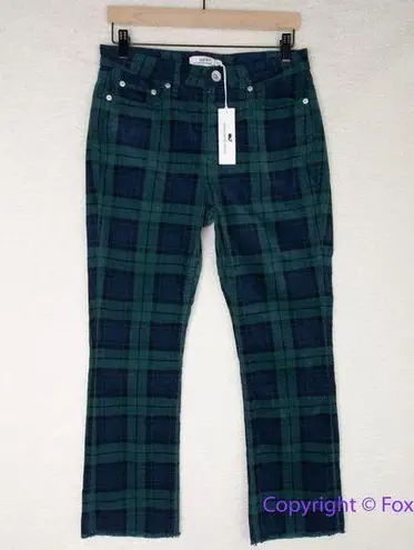 Vineyard Vines New!  green plaid high rise kick flare pants flannel Christmas, 29