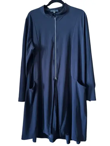 Bryn Walker Brynn Walker Women's Black Long Sleeve double Zip Front Duster with Pockets