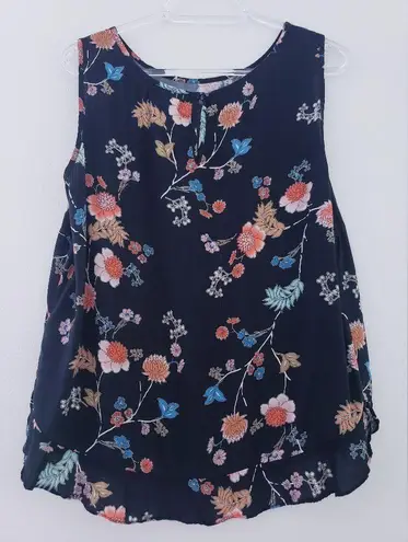 Velvet By Graham & Spence Floral Sleeveless Blouse Size M