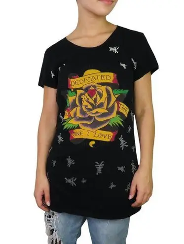 Ed Hardy Y2k  Dedicated to the One I Love Tattoo Crewneck Graphic Tee Medium