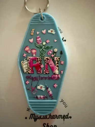 Handmade RN nurse motel style keychain 