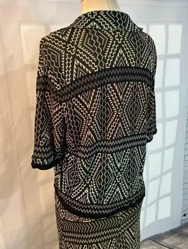 Brenda French vintage 2piece knit button down top and maxi skirt set