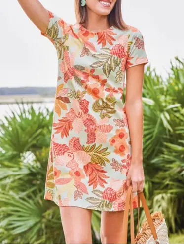 Spartina 449 NEW Tahlia Jersey Dress in Callawassie Flowers Seafoam XS