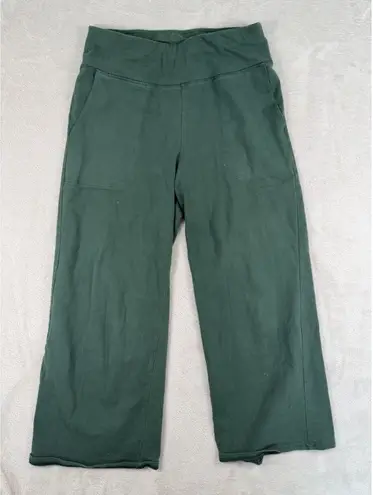Pact Wide Leg Oversized Cropped Sweatpants Green Size Small Minimal Basics