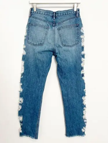 3 X 1 Denim Button Fly Higher Ground Boyfriend Slim Distressed Jeans Size 25