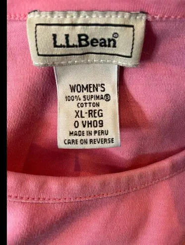 L.L.Bean  100% supima cotton pink XL long sleeve.